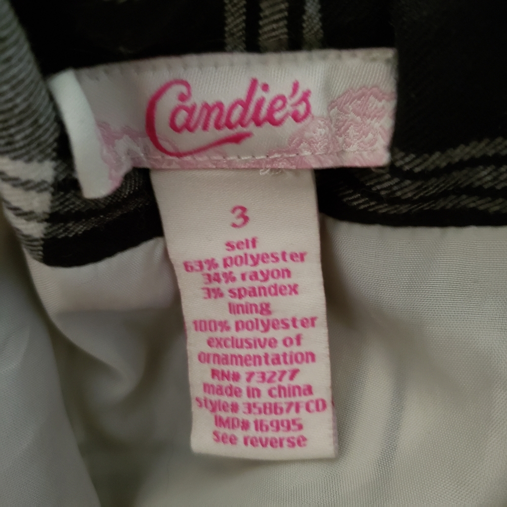 Candies black & white plaid flannel dress size 3 - Picture 2 of 5